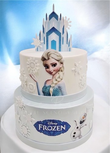 Torta scenografica frozen elsa - torta,