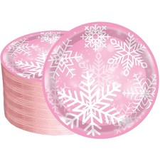 80Pcs Snowflake Paper Plates