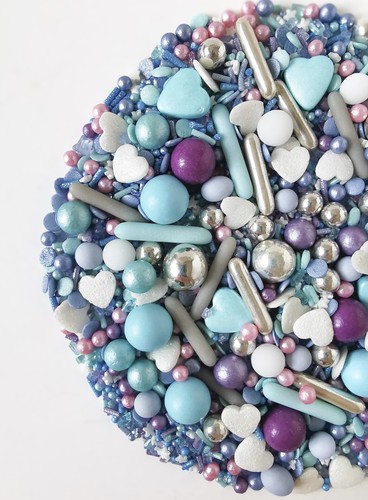 Torta sprinkles blu - torta, argento